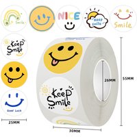 500pcs smile stickers, 1 inch cute cartoon stickers, Valentine's Day sealed stickers, holiday gifts, award charts, wedding