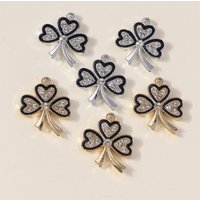 Leslie 10pcs Luxury Crystal Lucky Four Leaf Clover Charms for Handmade Diy Jewelry Statement Necklace Earring Bracelet Pendants