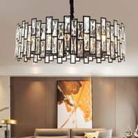 NORMICHY Modern Simple Round Crystal Small Black Chandelier For Living Room Dining Bar Single Head Home Indoor Lamp Fixtures