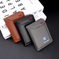 Soft Leather Portable Wallet Driver License Credit Card Bag Purse For VW Polo Golf GTI CC Tiguan Arteon Passat Jetta Touareg ID3