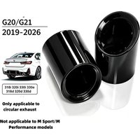 For BMW 3 Series G20 G21 2019-2026 320i 320d 330i 330e OEM Style Exhaust Tip Cover Tailpipe Trim Round Outlet
