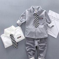 Lawadka bébé garçon vêtements ensembles à manches longues cravate T-Shirt + pantalon 2 pièces tenues coton Sport costume pour garçon vêtements printemps automne 6M-3Y