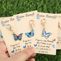 3/4/8A set of positive butterfly keychains Suitable for decorating bag pendants Comes with an incentive greeting card Can write