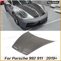 Dry Carbon Fiber Car Front Bumper Engine Hood Bonnet Vent Cover Parts For Porsche Carrera 911 992 GT-3 Style Body kit 2019-2024