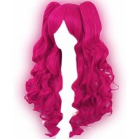 Pink Twin-Ponytail Anime Cosplay Wig Made from heat-resistant synthetic fibers Ideal for Pony Girl cosplay