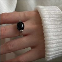 New Unique and Popular Design Sense Niche Three-dimensional Black Ring Personalized Fashionable and Artistic Ring Accessories