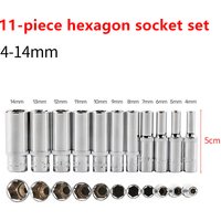 Reliable Metric 1/4-Inch Drive Chrome Socket Set, 11-Pieces, 4-14mm, Deep 6-Point