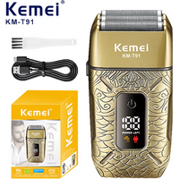 Kemei Electric Triple Blades Razor Rechargeable Barber Foil Shavers Professional Cordless Bald Head Shaving Machine Men KM-T91