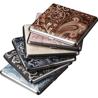 New Classic Leather Pattern Rubber Band Style Coarse 20 Cigarettes Box For Men Portable And Lightweight Metal Cigarette Box