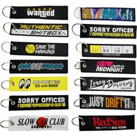 JDM culture tag keychain pendant car motorcycle strip embroidery keyrings key chain keyring holder Auto Accessories