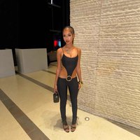 Metal Ring Solid Camisole Skinny Jumpsuits Women Sexy Spaghetti Straps Backless Booty Lifting Slim Night Clubwear Overalls
