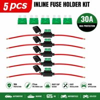 5 Pack 12 Gauge Inline Fuse Holder 12V 30A with Blade Fuses 12AWG Wire for Car Boat Marine Motorcycle Truck Auto RV