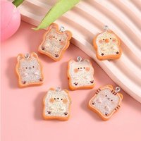 10pcs Kawaii Animal Bread Sushi Resin Charms Cartoon Cat Bear Koala Pendant For Earring Keychain Diy Crafts Jewelry Make