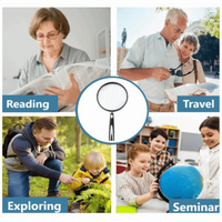Large Mirror Handheld Magnifying Glass High-Definition Reading Newspapers Page Magnifying Glass Shatterproof Lens