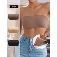 1Pc/3Pcs/Pack New Design Removable Padded Soft Ice Silk Traceless Women Wire Free Seamless Bra For Women Strapless Bra