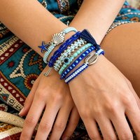 6Pcs Bohemian Shell Bracelet Set For Women Starfish Charm Rice Beads Wristband Bangle Girls Summer Beach Jewelry Accessories