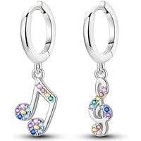 925 Sterling Silver Earrings Women Colored Zirconium Note Drop Earring For Anniversary Wedding Jewelry Gifts