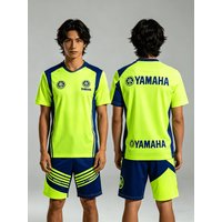 Summer Yamaha Bright Yellow Scheme Short Sleeved Shorts Set for Men Women Personalized Motorcycle Riding Sports Clothes