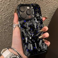 Purple Carbon Fiber Matte Back Cover Pattern Phone Case For iPhone 11 12 13 14 15 16 17 Pro Max XS X XR 7 8 Plus 16E Air Fundas
