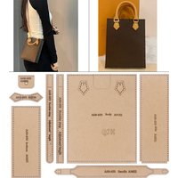 1Set DIY Sewing Kraft Paper Template for Making Mini Leather Handbag, DIY Leather Handmade Crafts Quilting Stencil with Holes