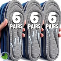 1-6pairs Nano Antibacterial Insoles 4D Trimmable Odor Blocking Moisture Absorbing Shock Absorption Foot Care Breathable Insoles