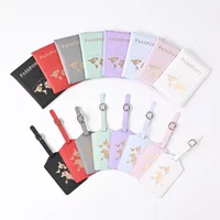 Women Men Travel Passport Holder Case Set Women Men Travel Passport Protective Cover Bags Luggage Tags Bags Travel Accessories