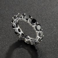 Onnelik Can Pass Diamond Tester 4mm D-VVS1 Black Moissanite Ring 925 Sterling Silver Engagement Wedding Party Jewelry for Women