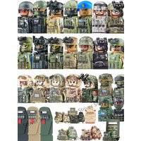 Military Soldier Figures Builidng Blocks Special Forces City Police SWAT Russia Air Force Army Gun Helmet Waffen DIY Bricks Toys