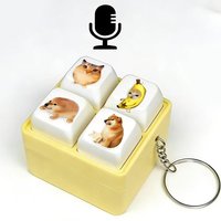 SUSU Mechanical Keyboard Fidget Keychain Clicker Toy Stress Relief Sound Button Keycap Toy For Kids Adults Anxiety Relief Gift
