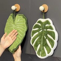 Leaves Hand Towels Absorbent Kitchen Handkerchief Bathroom Hands Towel Wall Hanging Kitchen Towels Kitchen Accessories Decor