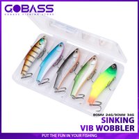 GOBASS 5pcs Sinking Vibration Fishing Lures Set 24g/34g Vib For Winter Fishing Tackle Lures Hard Bait Rattling Wobblers For Pike
