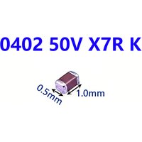 100pcs 0402 50V SMD Thick Film Chip Multilayer Ceramic Capacitor 0.5pF-100uF 0.1 0.22 10NF 100NF 1UF 2.2UF 4.7UF 10UF 1PF 6PF