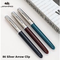 Jinhao 86 Fountain Pen Silver Arrow Clip Luxury Elegant Resin Classic Pens 0.5mm Nib Writing Office School Supplies Stationery