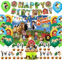 La Granja De Zenon Theme Children's Birthday Party Decoration Farm Animal Cake Topper Balloon Banner Baby Shower Supplies Gifts