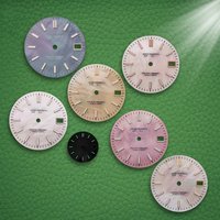 28.5mm S Logo NH35 Colour Pearl shell dial Suitable For NH36 Movement Green Luminous Watch Modification Accessories