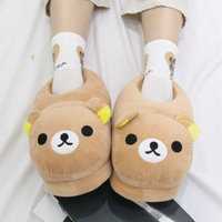Rilakkuma Slippers Y2k Kawaii Cartoon Anime Japan All Inclusive Pe Frosth Plush Indoor Home Flat Anti Slip Couple Slippers Cute