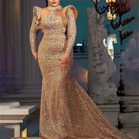 Sparkly African American Prom Dresses For Black Girls Mermaid Long Sleeves Sequins Robe De Soiree Evening Gown Customized