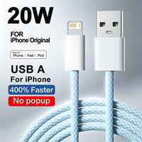 20W Fast Charging Weaving Cable USB For iPhone 11 12 13 Mini 14 Pro Max X XR XS 7 8 Plus Nylon Braided Quick Charge Data Cables