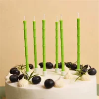 6pcsGreen Birthday Candle Child Halloween Sparkles Funny Candle Funny Girl Cake Decoration Party Supplies Wedding Candles