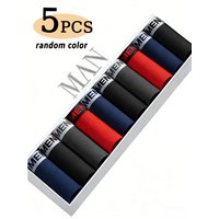 5PCS Random Men Underwear Quick Drying Stretchy Boxer Fshion Underpant Casual Sports Underwear High Stretch Trendy Panties
