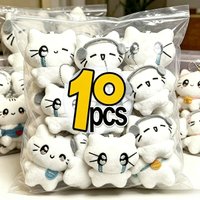 10pcs Headphones Kitten Couple Keychain Mini Crying Cat Doll Plush Keyring Cartoon Dog Bag Pendant Charms Backpack Decoration