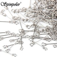 Spinpoler 50pcs Bait Support Wire Spring Pin Hook Stainless Steel Screw Needle Lock Fixed For Soft Worm Lure Baits Fishing Tools