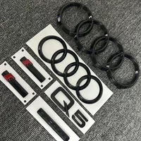 Car Front Hood Grill Emblem Rear Trunk Badge Sticker For Audi Q5 2014-2019 4 Ring logo Q5 Sticker Quarrto Sline Side Decoration