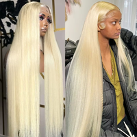 613 Honey Blonde Color 13x4 13x6 HD Transparent Wigs Lace Full Frontal Human Hair Wigs for Women Raw Brazilian Straight Wigs