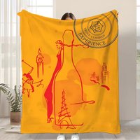 V-Veuve ClicquotS ART Überwurfdecke, kinderfreundliche Flanell-Überwurfdecke, weich, warm, antistatisch, waschbar, für alle Jahreszeiten
