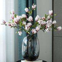 1/4PCS Artificial Flowers Silk Magnolia Bouquet Diy Photo Prop Wedding Bridal Bouquet Table Party Home RoomOutdoor Garden Decora
