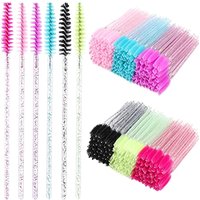 HUAZDS 300pcs Disposable Mascara Wands Eyelash Brush Spoolies for Eye Lash Extension, Eyebrow and Makeup Crystal Makeup Tools