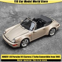 NOREV diecast model 1/18 Porsche 911 Carrera 2 Turbo Convertible from 1992 car model Static ornament Holiday gift collection