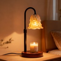 Candle Lamps Dimmable Flower Candle Warmer Lamp UK/US Electric Candle Lamp Flameless Wax Melt Warmer for Bedroom Home Decoration