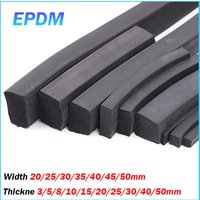 Black Square Sponge Strip Black EPDM Foam Rubber Gasket Cabinet Door Trim Seal Thickness 3/5/8/10/12/15/20/25/30/40/50mm